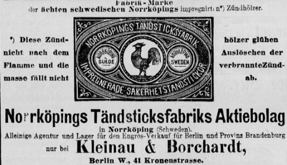 036_Deutsches Montags-Blatt_1877_10_29_p08_Streichhölzer_Norrköpings Tändsticksfabriks_Kleinau-Borchardt