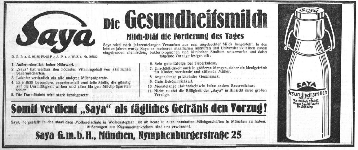 18_Illustrierter Sonntag_01_1929_Nr21_08_18_p04_Acidophilusmilch_Joghurt_Saya_Gesundheit_Muenchen