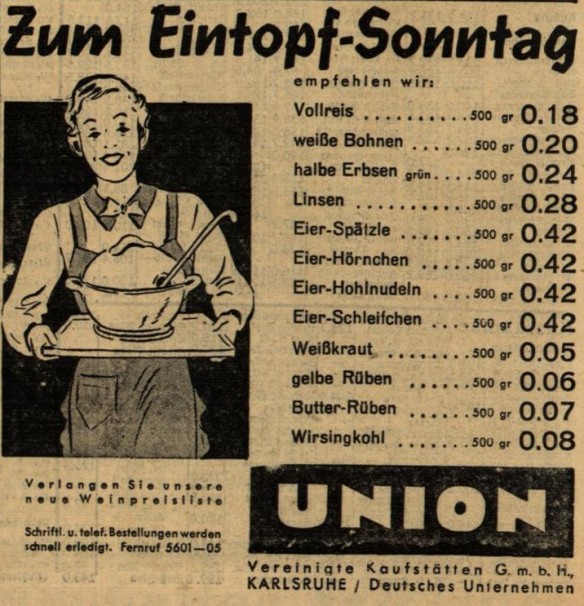 57_Badische Presse_1938_11_10_Nr310_p16_Warenhaus_Teigwaren_Spaetzle_Eintopf_Union_Arisierung