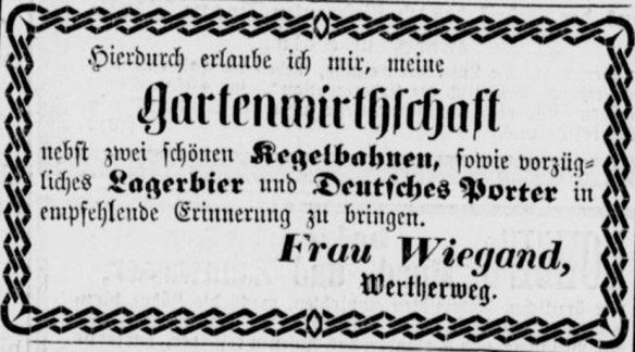 40_Bielefelder Wochenblatt_1873_05_29_Nr063_p4_Gaststaette_Biergarten_Deutscher-Porter_Lagerbier_Johann-Hoff